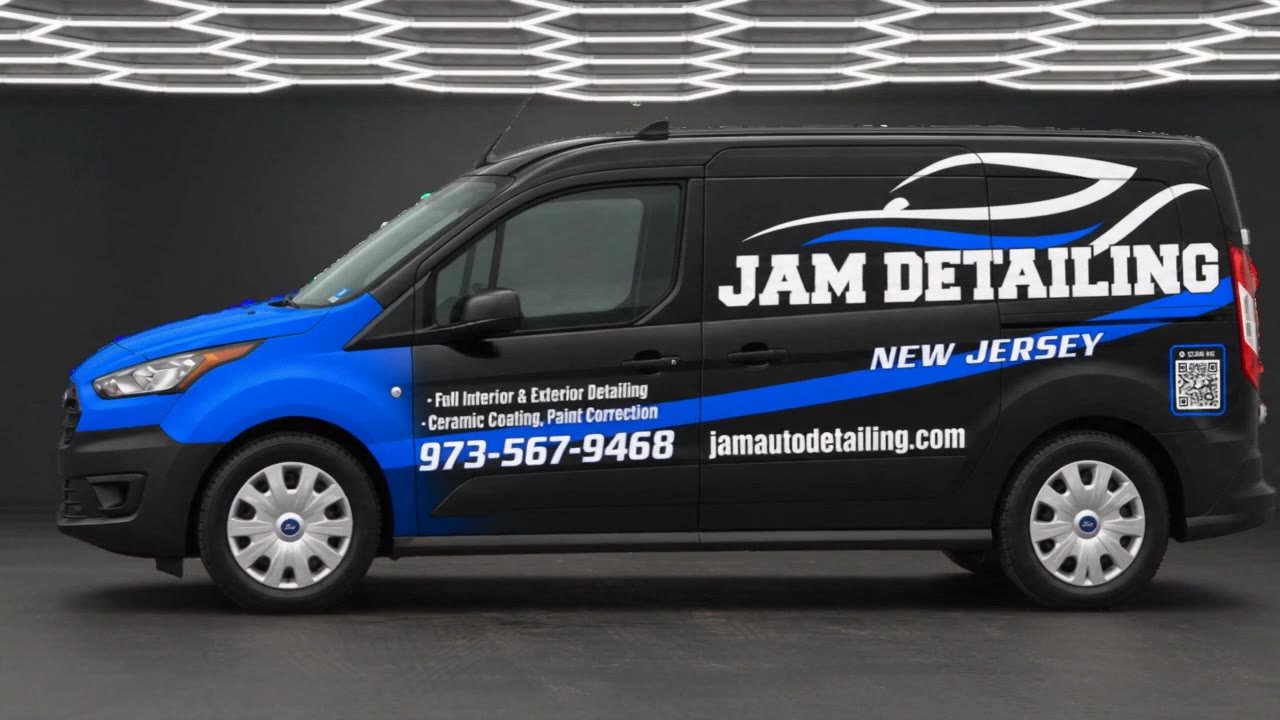 The JAM Detailing van under hexagon studio lights